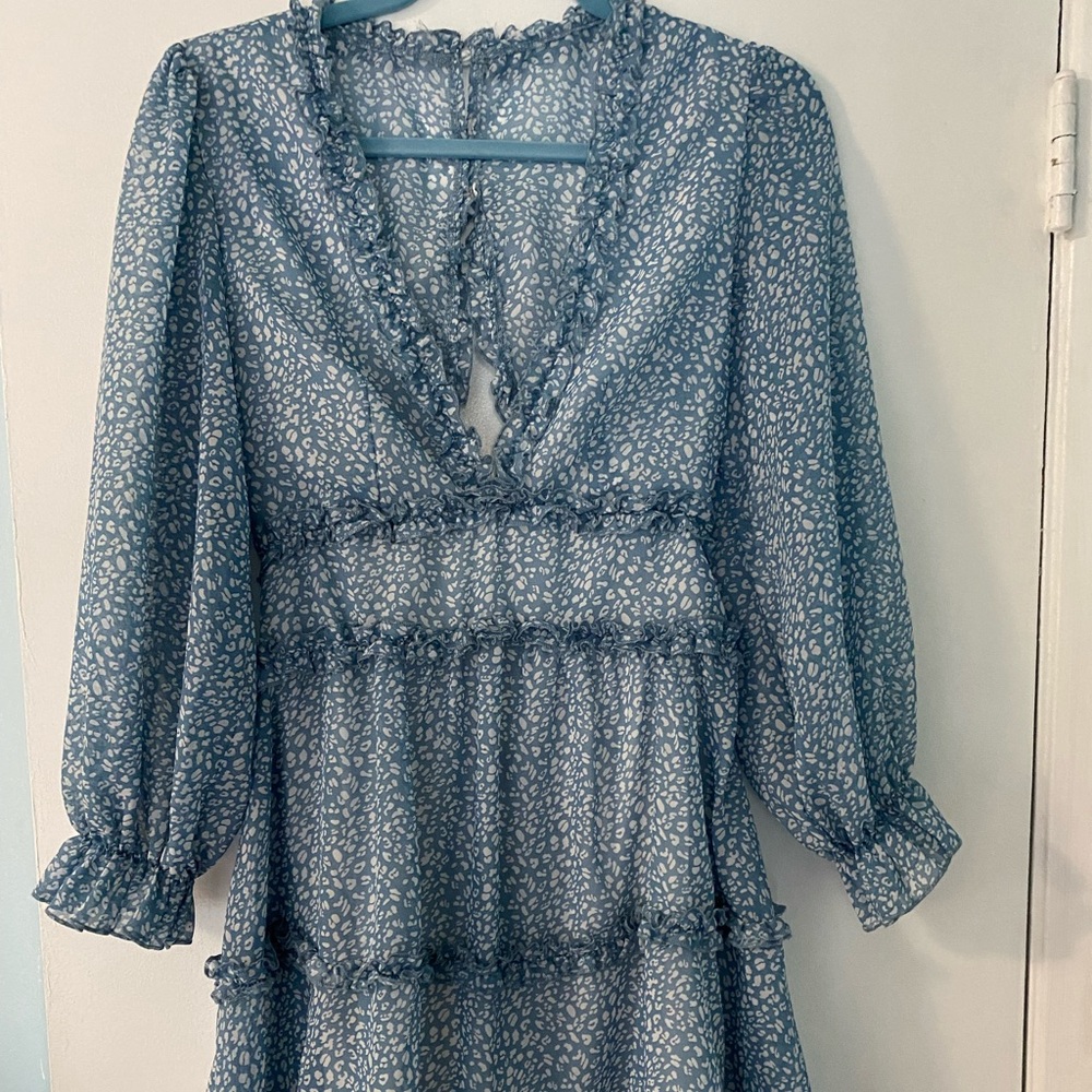 Dainty lepoard dress w/ open back!
